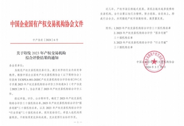 喜報！貴州陽光產(chǎn)權(quán)交易所獲評全國產(chǎn)權(quán)交易機構(gòu)綜合評價三十強機構(gòu)